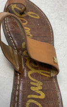 Load image into Gallery viewer, Sam Edelman Womens Gorgene Brown Leather Toe Ring Slip-On Slide Sandals Size 7M