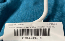Load image into Gallery viewer, Banana Republic Mens Blue Long Sleeve V-Neck Pullover Sweater Size XL With Tag