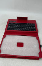 Load image into Gallery viewer, Red Leather Folding Folio Tablet Case With Bluetooth Keyboard Untested