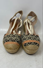 Load image into Gallery viewer, Dewoman Womens Multicolor Printed Round Toe Wedge Espadrille Sandals Size 37