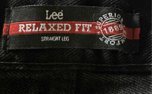 Load image into Gallery viewer, Lee Mens Black Denim Dark Wash Relaxed Fit Straight Leg Jeans Sz 40 X 30 W/Tags