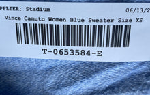 Load image into Gallery viewer, Vince Camuto Womens Blue Knitted V-Neck Long Sleeve Pullover Sweater Size XS