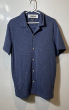 Load image into Gallery viewer, Alfani Mens Blue Spread Collar Short Sleeve Button-Up Shirt Size Medium