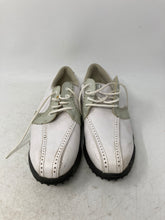 Load image into Gallery viewer, Footjoy Womens 48357 White And Gray Leather Lace-Up Oxford Golf Cleats Size 8M