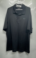Load image into Gallery viewer, Under Armour Mens Black Striped Short Sleeve The Player Polo Shirt Size XXL