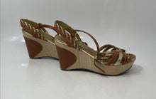 Load image into Gallery viewer, Marc Fisher Womens Obetter Beige Brown Leather Wedge Platform Sandals Size 6