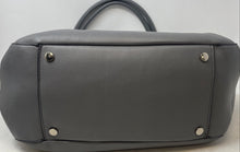 Load image into Gallery viewer, Alfani Womens Gray Leather Inner Pockets Bottom Studs Double Handle Tote Handbag