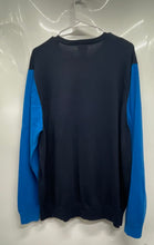 Load image into Gallery viewer, Lacoste Mens Blue Black Colorblock Crew Neck Long Sleeve Pullover Sweater Size 8