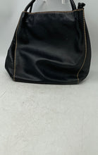 Load image into Gallery viewer, Marco Buggiani Womens Black Leather Inner Pocket Double Handle Shoulder Handbag