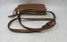 Load image into Gallery viewer, Calvin Klein Womens Brown Faux Leather Zipper Adjustable Strap Shoulder Bag