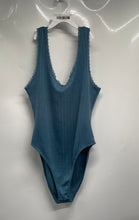 Load image into Gallery viewer, Forever 21 Womens Blue Sleeveless Ribbed One-Piece Bodysuit Size Large