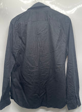 Load image into Gallery viewer, Express Mens Black Long Sleeve Collared Two Chest Pocket Button-Up Shirt Size S