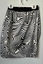 Load image into Gallery viewer, Relish Womens Black White Wavy Psychedelic Print Straight & Pencil Skirt Size 40