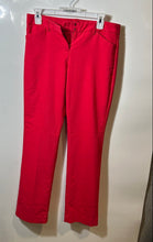 Load image into Gallery viewer, Express Womens Editor Red Stretch Flat Front Straight Leg Ankle Pants Size 2R