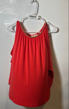 Load image into Gallery viewer, Michael Kors Womens Red Sleeveless Round Neck Blouse Top Size XL