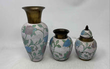 Load image into Gallery viewer, Rogers Multicolor Art Decorative Cloisoné Vase Set Of 3 Pieces