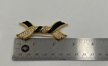 Load image into Gallery viewer, 'Authentic Swarovski Women's Black/Gold Tone Brooch