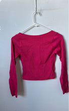 Load image into Gallery viewer, Zara Womens Pink Ribbed Long Sleeve Cropped Blouse Top Size M-L With Tag