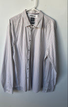 Load image into Gallery viewer, Armani Exchange Mens Beige Red Striped Long Sleeve Slim Fit Button-Up Shirt XL