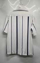 Load image into Gallery viewer, Zara Mens White Blue Striped Spread Collar Short Sleeve Button-Up Shirt Size L