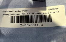 Load image into Gallery viewer, Tommy Hilfiger Mens Blue Regular Fit Collared Long Sleeve Dress Shirt Size 18
