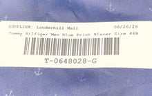 Load image into Gallery viewer, Tommy Hilfiger Mens Blue Printed Cotton Long Sleeve One-Button Blazer Size 46R