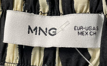 Load image into Gallery viewer, Mango Womens White & Black Animal Print Tie Waist Trouser Pants Size S