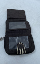 Load image into Gallery viewer, Kipling Womens Brown White Striped ID Window Card Holder Zip-Around Wallet
