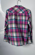Load image into Gallery viewer, Talbots Womens Multicolor Plaid Spread Collar Long Sleeve Button-Up Shirt Size S