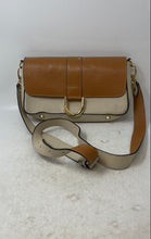 Load image into Gallery viewer, Divina Firenze Womens Beige Brown Leather Adjustable Strap Crossbody Bag