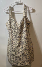 Load image into Gallery viewer, Zara Womens Beige Black Snake Print Sleeveless Sweetheart Neck Mini Dress Size L