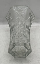 Load image into Gallery viewer, Clear Engraved Crystal Cut Decorative Collectible Scalloped Edge Flower Vase