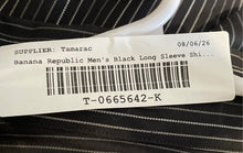 Load image into Gallery viewer, Banana Republic Mens Black Long Sleeve Collared Dress Shirt Size Medium