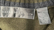Load image into Gallery viewer, Oscar De La Renta Mens Green Cable-Knit Long Sleeve Pullover Sweater Size L