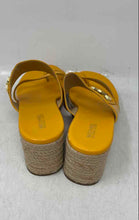 Load image into Gallery viewer, Michael Kors Womens Jilly Yellow Leather Wedge Heel Espadrille Sandals Size 7M