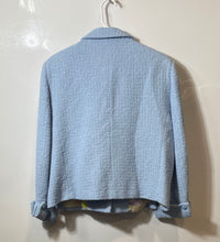 Load image into Gallery viewer, Zara Womens Blue Boucle Long Sleeve Single Breasted Three-Button Blazer Size XL