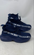 Load image into Gallery viewer, Furuian Do The Best Mens Blue White Lace-Up Mid Top Sneaker Shoes Size 13