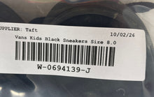 Load image into Gallery viewer, Vans Kids Authentic 721356 Black Lace-Up Low Top Round Toe Sneaker Shoes Size 8