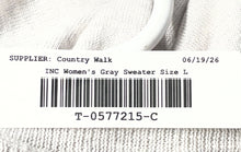 Load image into Gallery viewer, INC International Concepts Womens Gray Long Sleeve Pullover Sweater Size L