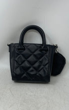 Load image into Gallery viewer, Steve Madden Womens Bbabi Black Quilted Faux Leather Crossbody Handbag W/ Pouch