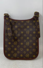 Load image into Gallery viewer, Unbranded Womens Brown Geometric Print Leather Single Strap Lined Crossbody Bag