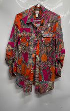 Load image into Gallery viewer, Chico's Womens Multicolor Printed Long Sleeve Collared Button-Up Shirt Size 1