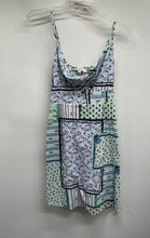 Load image into Gallery viewer, Loft Womens Green Blue Floral Spaghetti Straps Cowl Neck Mini Dress Size 8