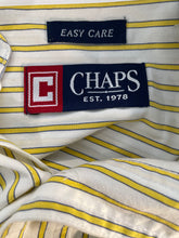 Load image into Gallery viewer, Chaps Mens Yellow Striped Long Sleeve Easy Care Button-Up Shirt Size XL
