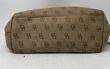 Load image into Gallery viewer, Dooney & Bourke Womens Beige Monogram Outer Pockets Adjustable Shoulder Bag