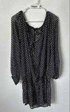 Load image into Gallery viewer, Jones New York Womens Black White Polka Dot Long Sleeve Tunic Blouse Top Size M