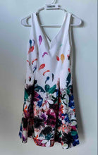 Load image into Gallery viewer, DKNY Womens Beige Floral Print Back Zipper Sleeveless Fit & Flare Dress Size 6