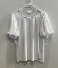 Load image into Gallery viewer, Calvin Klein Womens White Short Sleeve Round Neck Blouse Top Size Small
