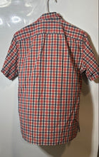 Load image into Gallery viewer, Banana Republic Mens Red White Blue Plaid Short Sleeve Collared Dress Shirt Sz S