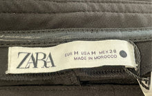 Load image into Gallery viewer, Zara Womens Black Stretch Side-Zip High-Rise Stirrup Ankle Leggings Size Medium